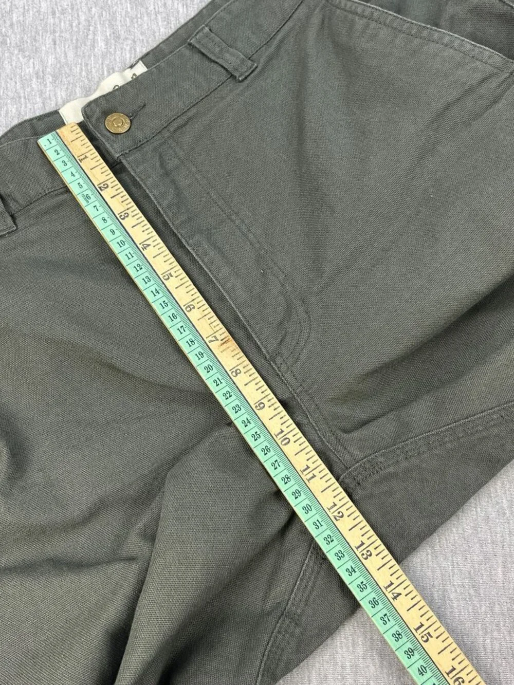 Duck Camp Brush Pants Mens 36T (36x33) Sage Green Stretch Canvas Hunting Work